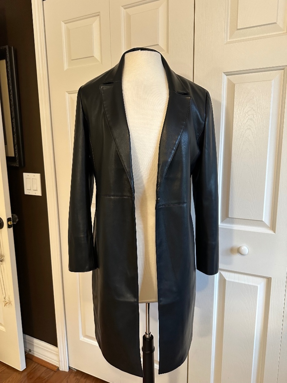 Faux leather coat